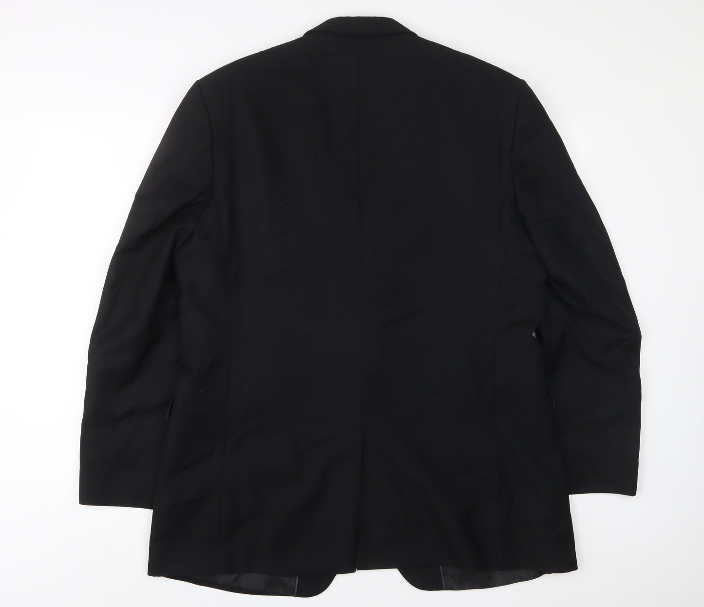 Mens UK Size 44 pinstripe Regular Black Suit Jacket