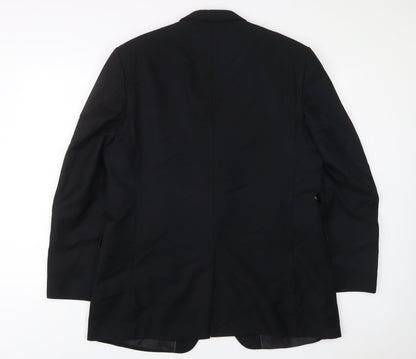 Mens UK Size 44 pinstripe Regular Black Suit Jacket