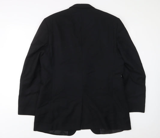 Mens UK Size 44 pinstripe Regular Black Suit Jacket