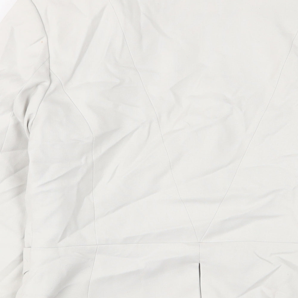 H&M Womens Beige Jacket Blazer Size 10 Hook & Eye