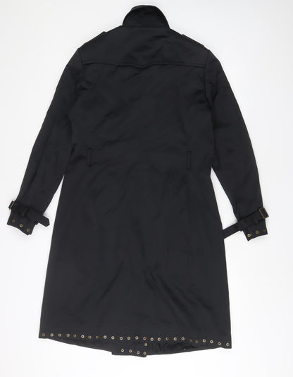 Insight Womens Black Overcoat Coat Size 8 Button - Studded