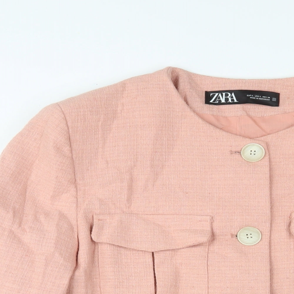 Womens UK Size L Zara Pink Jacket