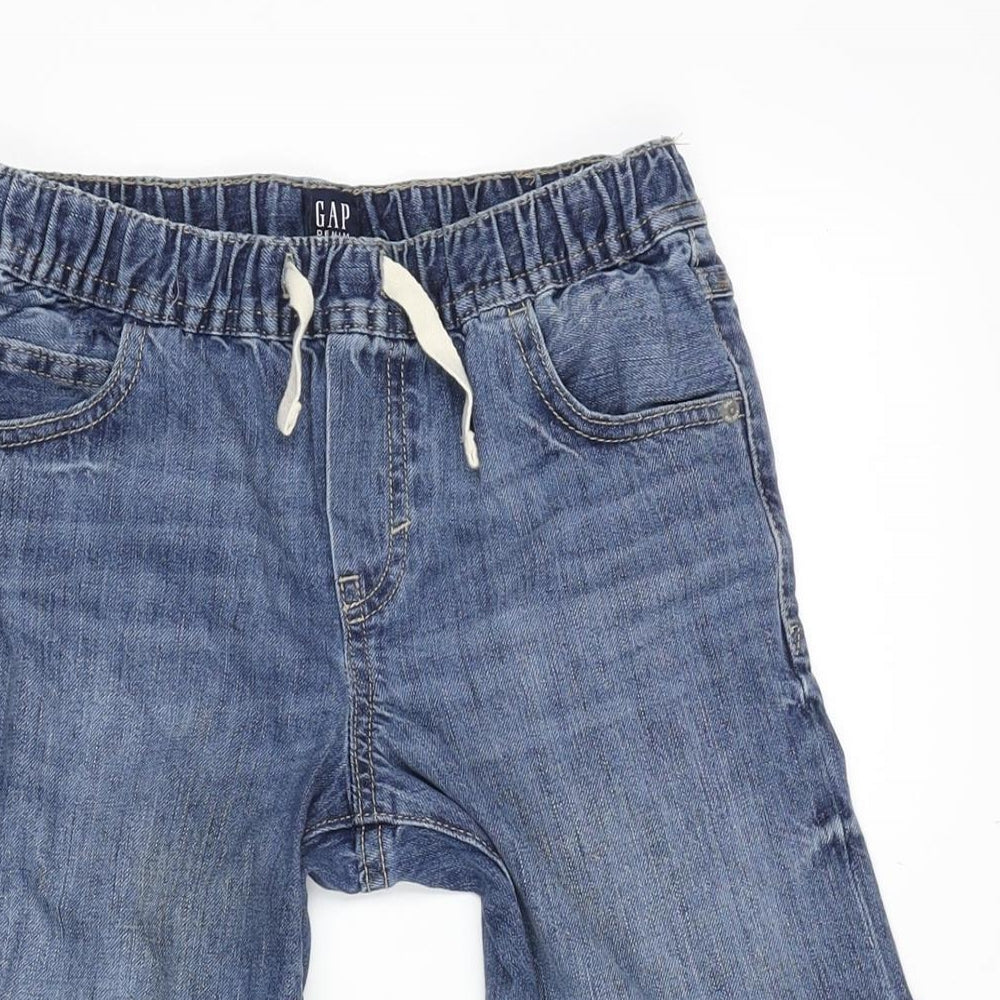 Gap Girls Blue 100% Cotton Bermuda Shorts Size 10-11 Years L11 in Extra-Slim