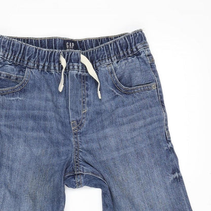Gap Girls Blue 100% Cotton Bermuda Shorts Size 10-11 Years L11 in Extra-Slim