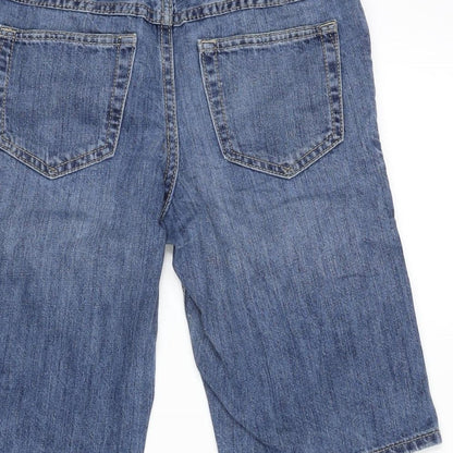 Gap Girls Blue 100% Cotton Bermuda Shorts Size 10-11 Years L11 in Extra-Slim