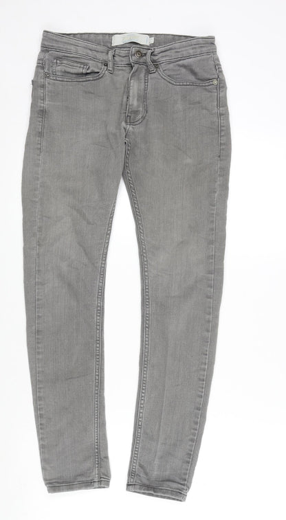 Mens UK Size 28 in Topman Regular Fit Skinny Grey Jeans