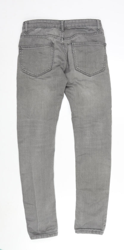 Mens UK Size 28 in Topman Regular Fit Skinny Grey Jeans
