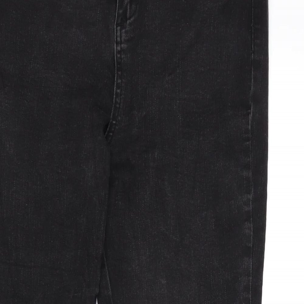 Love Jeans Womens Grey Cotton Blend Straight Jeans Size 30 in L27 in Regular Zip - Lace Up Detail