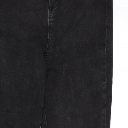 Love Jeans Womens Grey Cotton Blend Straight Jeans Size 30 in L27 in Regular Zip - Lace Up Detail