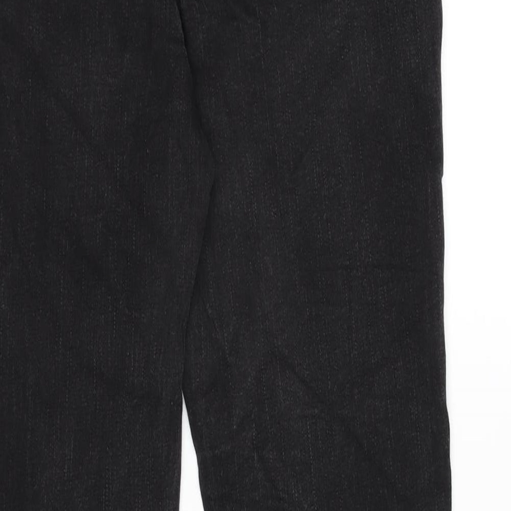 Love Jeans Womens Grey Cotton Blend Straight Jeans Size 30 in L27 in Regular Zip - Lace Up Detail