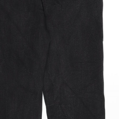 Love Jeans Womens Grey Cotton Blend Straight Jeans Size 30 in L27 in Regular Zip - Lace Up Detail