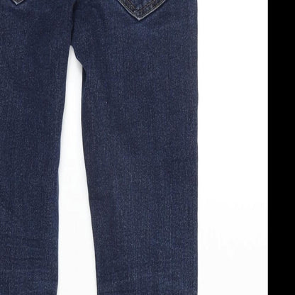 NEXT Girls Blue Cotton Skinny Jeans Size 9 Years L20 in Regular Zip