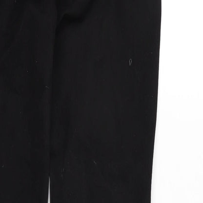 Monki Womens Black Cotton Blend Straight Jeans Size 31 in L30 in Slim Zip