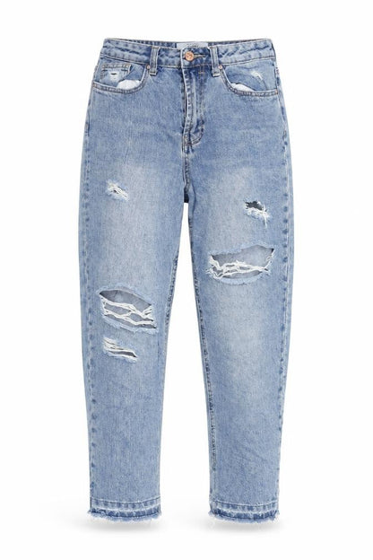 Womens UK Size 8 New Look Regular Fit Cropped Blue Jeans