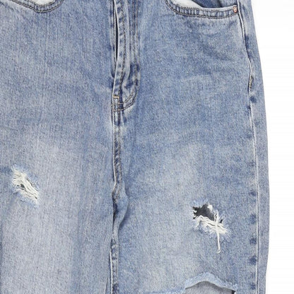 New Look Womens Blue Cotton Cropped Jeans Size 8 L24 in Regular Zip