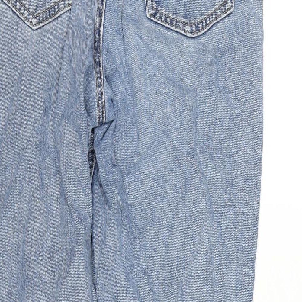 New Look Womens Blue Cotton Cropped Jeans Size 8 L24 in Regular Zip