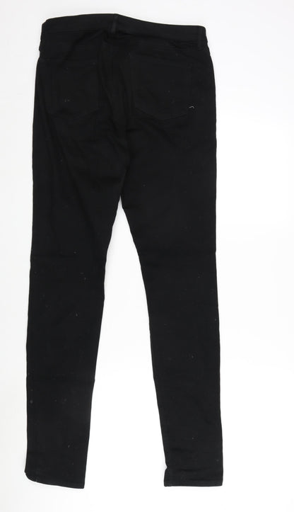 Uniqlo Womens Black Cotton Blend Straight Jeans Size 32 in L33 in Regular Zip