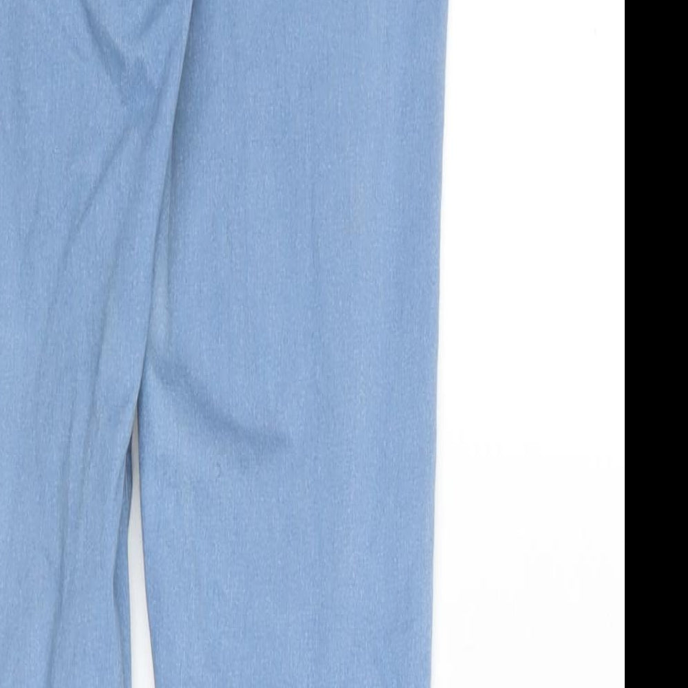 Topshop Womens Blue Cotton Blend Straight Jeans Size 28 in L32 in Regular Zip