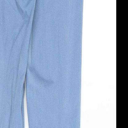 Topshop Womens Blue Cotton Blend Straight Jeans Size 28 in L32 in Regular Zip