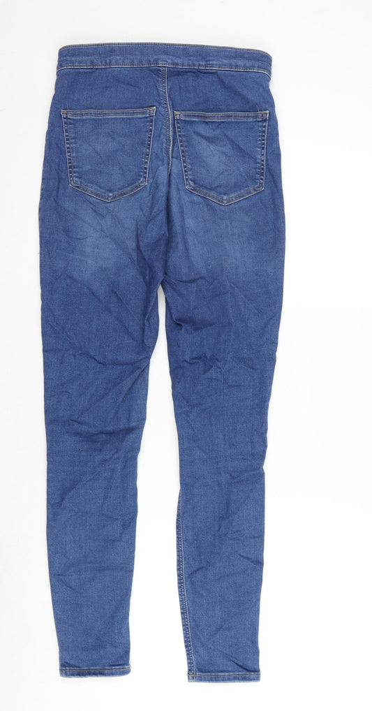 Topshop Womens Blue Cotton Blend Straight Jeans Size 30 in L32 in Regular