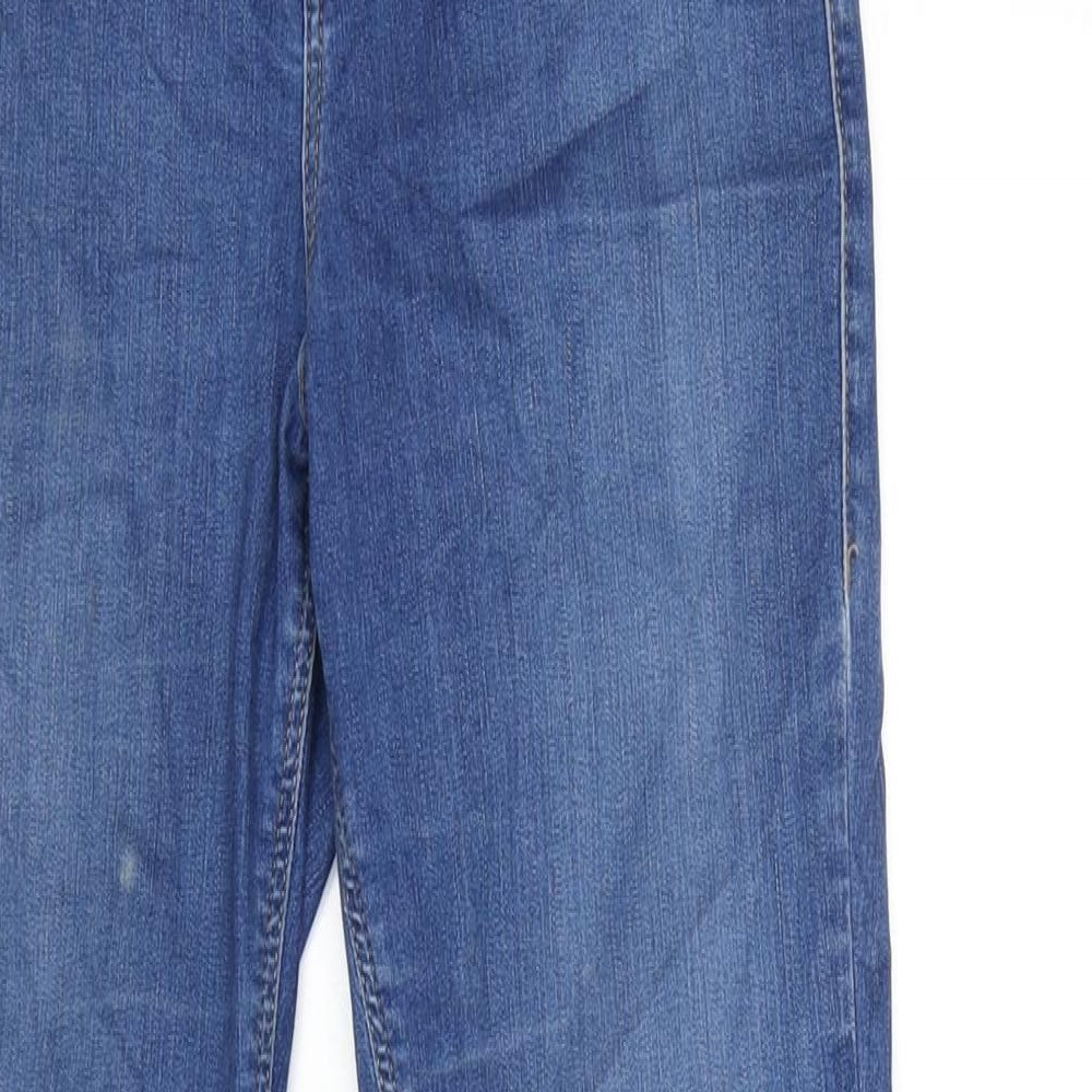 Topshop Womens Blue Cotton Blend Straight Jeans Size 30 in L32 in Regular