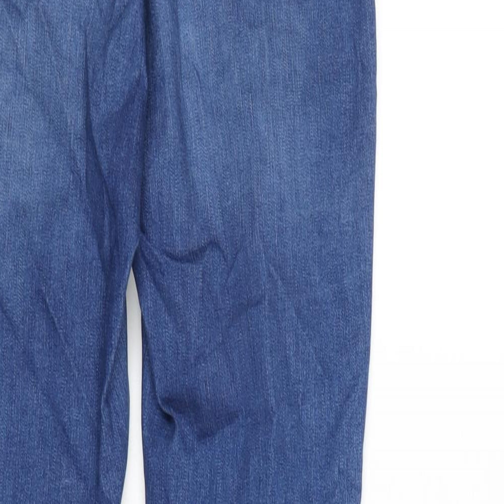 Topshop Womens Blue Cotton Blend Straight Jeans Size 30 in L32 in Regular