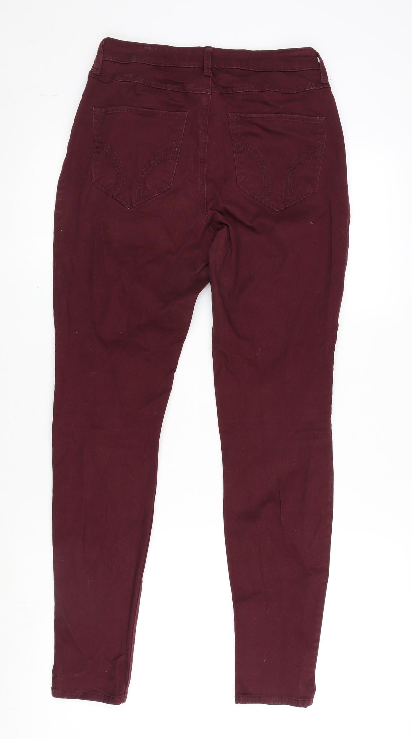 Hollister Womens Red Cotton Straight Jeans Size 28 in L30 in Regular Zip