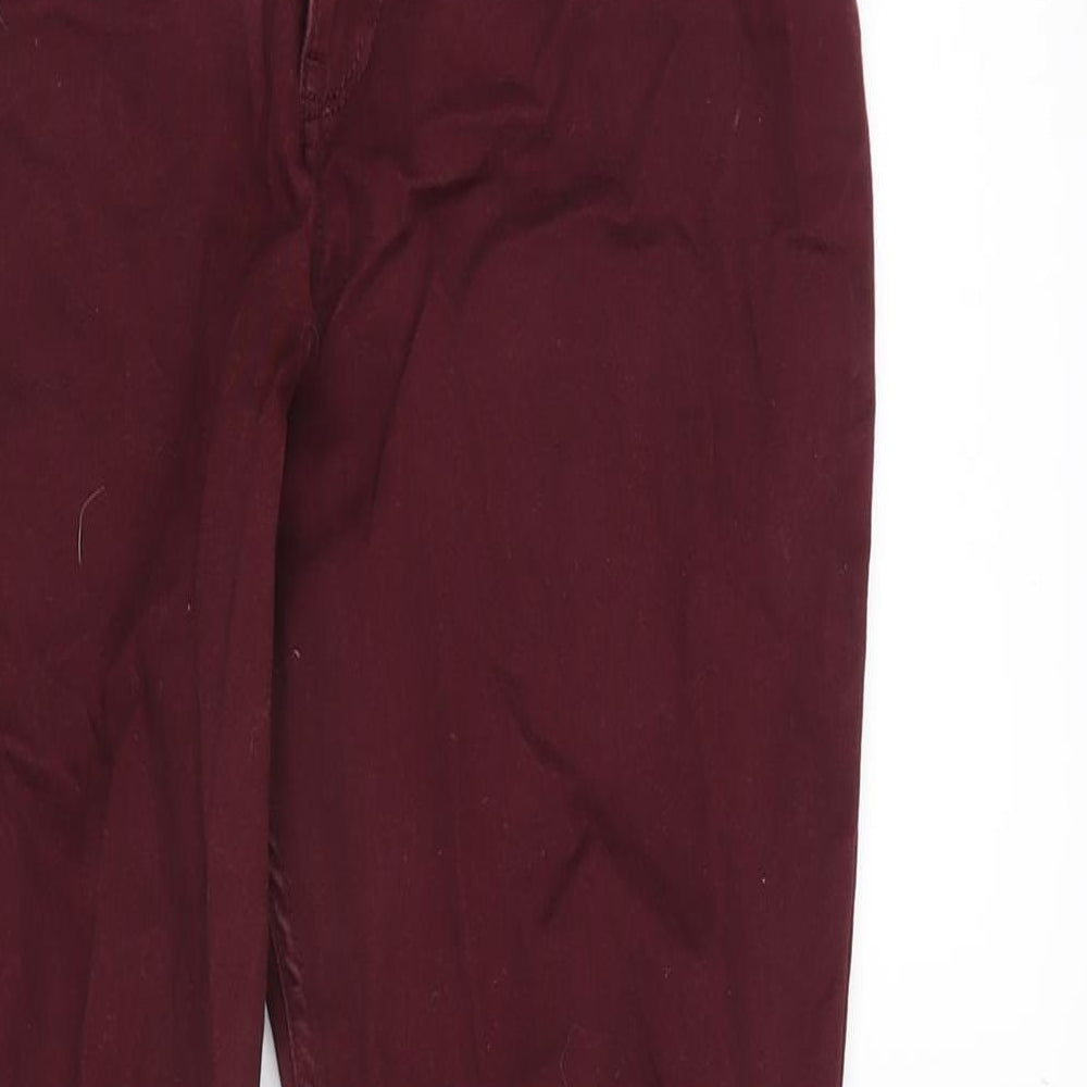 Hollister Womens Red Cotton Straight Jeans Size 28 in L30 in Regular Zip