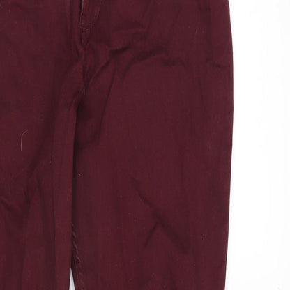 Hollister Womens Red Cotton Straight Jeans Size 28 in L30 in Regular Zip