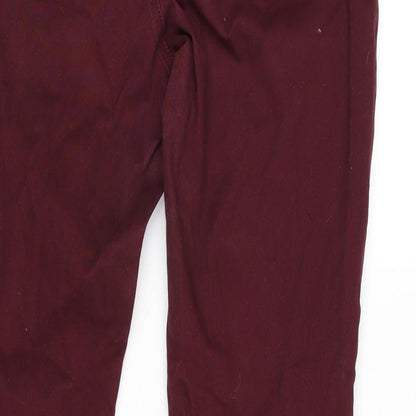 Hollister Womens Red Cotton Straight Jeans Size 28 in L30 in Regular Zip