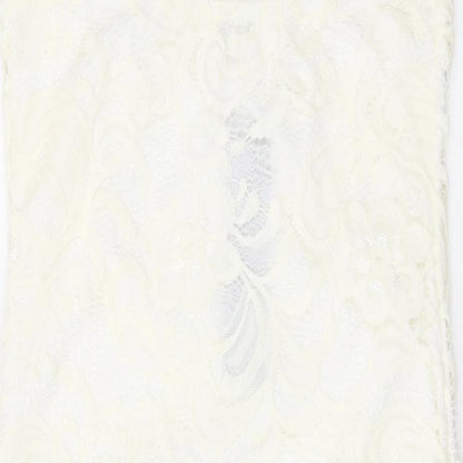 Lustre Womens White Floral Polyester Bodycon Size 10 Halter Pullover
