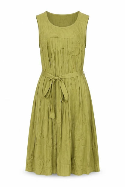 Marks and Spencer Womens Green Polyester A-Line Size 8 Scoop Neck Zip