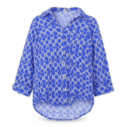 Womens UK Size 10 River Island Blue Basic Button-Up