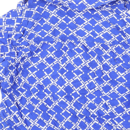 Womens UK Size 10 River Island Blue Basic Button-Up