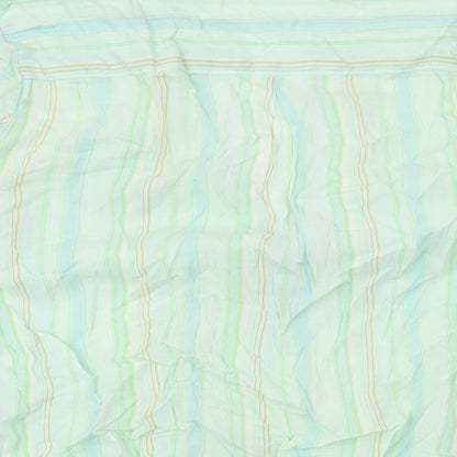 TSW Womens Green Striped Cotton Basic Button-Up Size 14 Collared