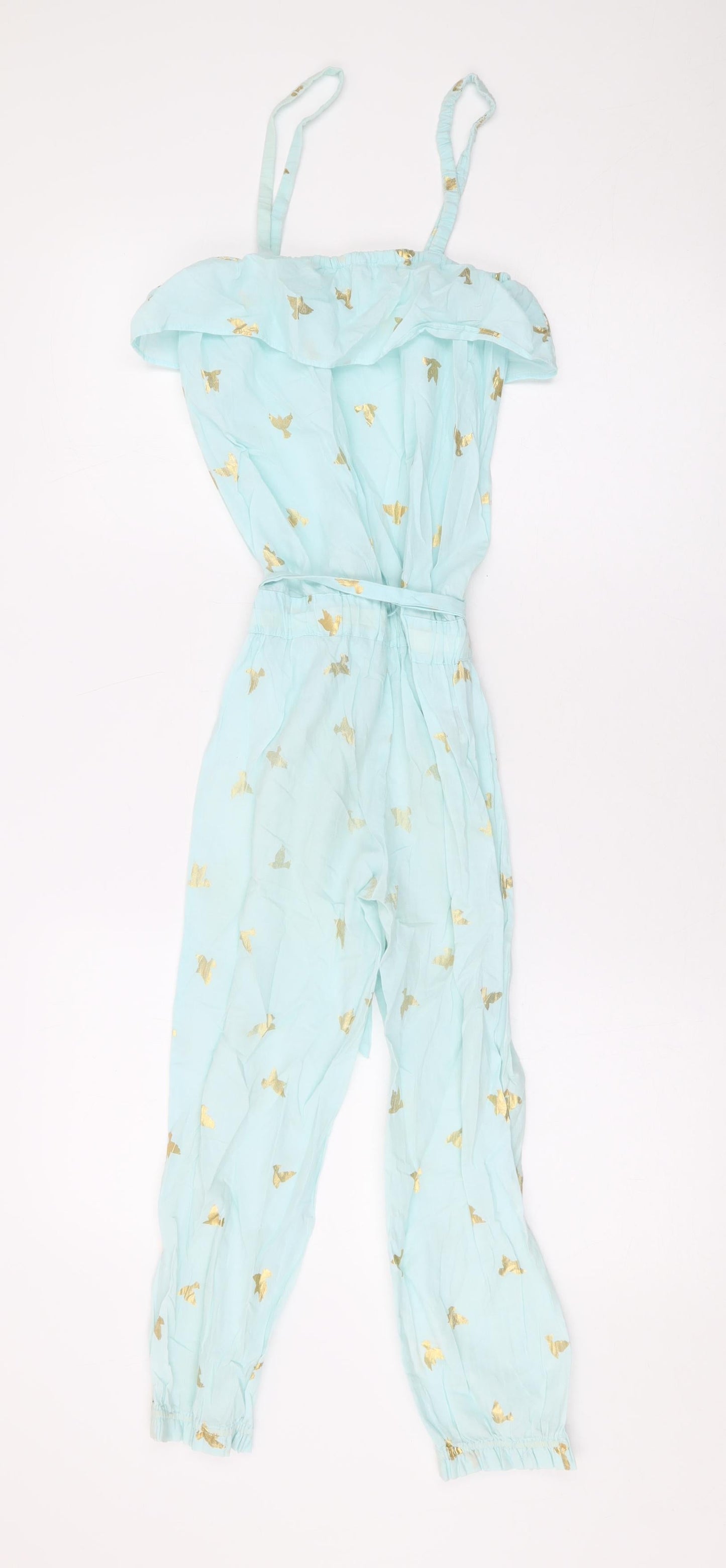 Country Road Womens Blue Geometric Cotton Jumpsuit One-Piece Size 8 L19 in