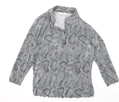 Womens UK Size 12 AMARANTO Grey Basic Blouse