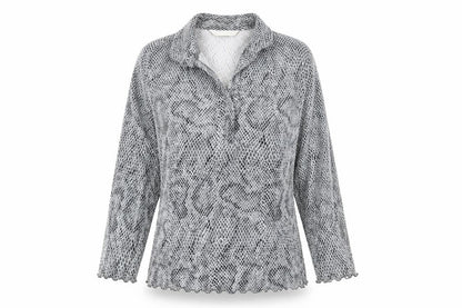 Womens UK Size 12 AMARANTO Grey Basic Blouse
