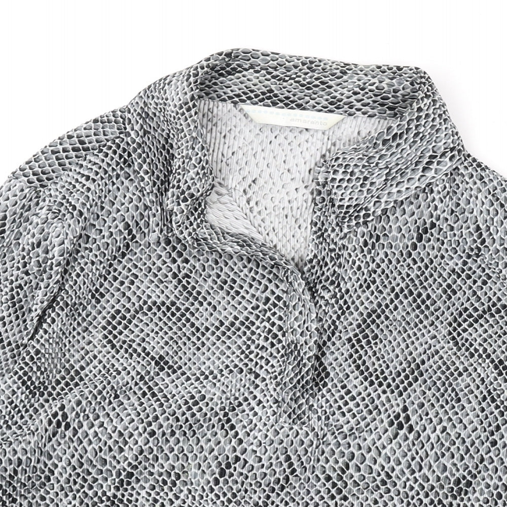 Womens UK Size 12 AMARANTO Grey Basic Blouse
