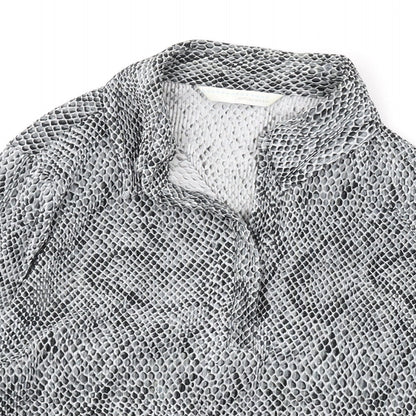 Womens UK Size 12 AMARANTO Grey Basic Blouse