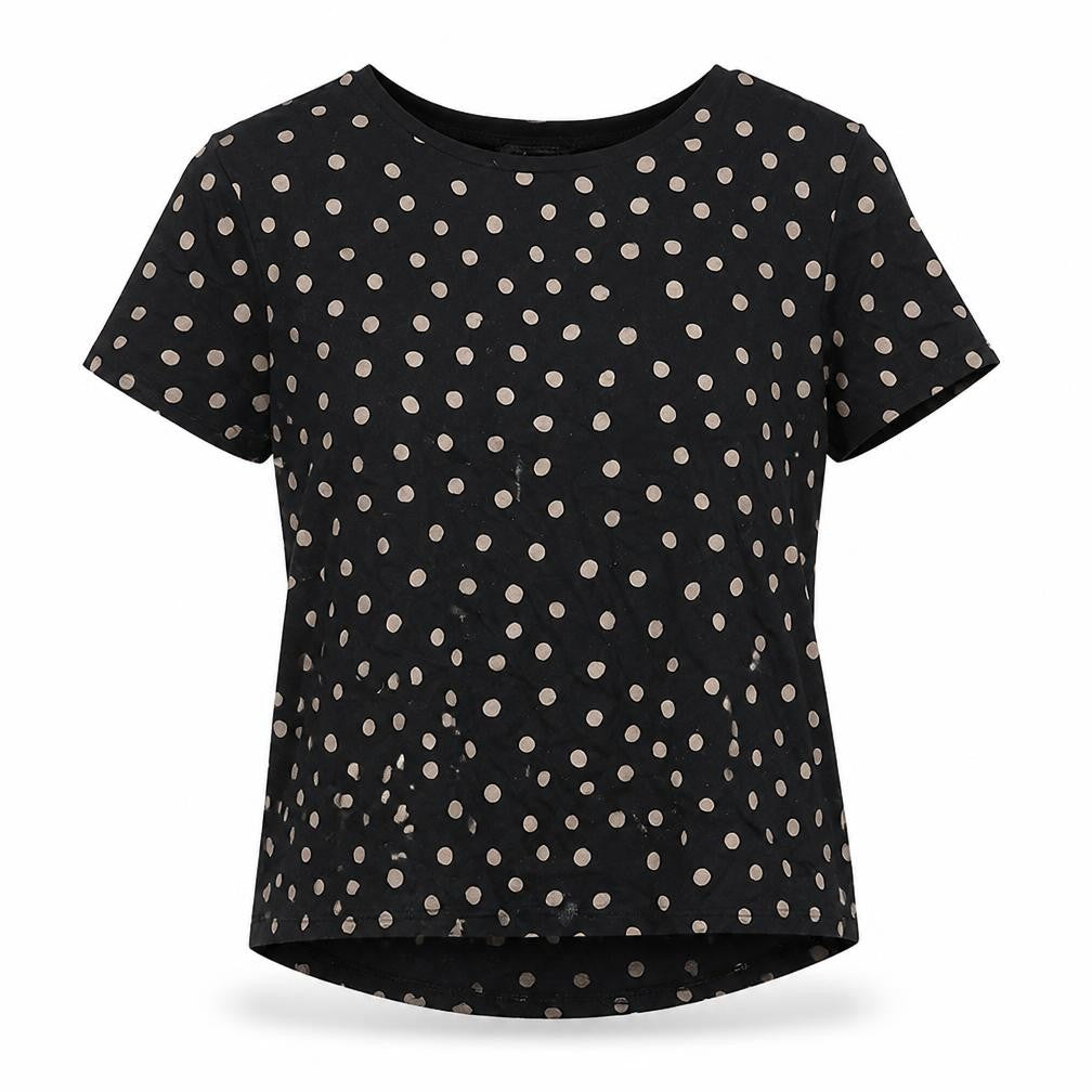 Womens UK Size S Zara Black Basic T-Shirt