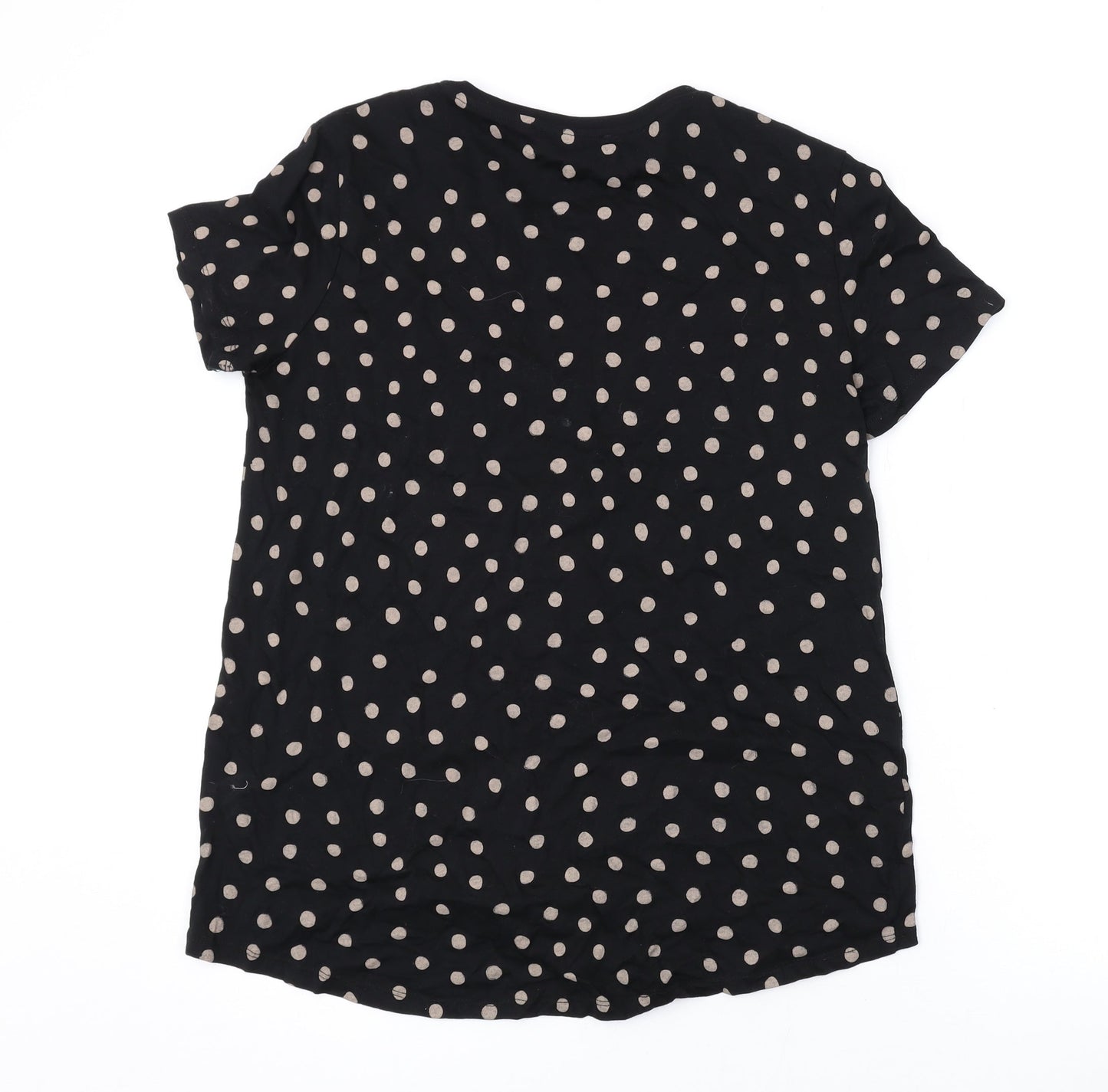 Womens UK Size S Zara Black Basic T-Shirt