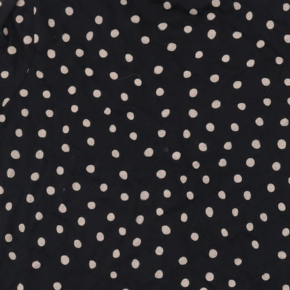 Womens UK Size S Zara Black Basic T-Shirt
