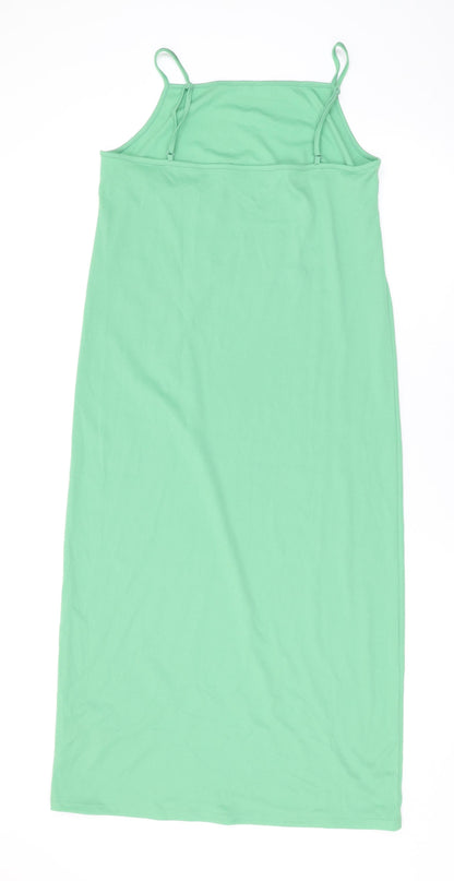 Marks and Spencer Womens Green Polyester Maxi Size 12 Square Neck Pullover