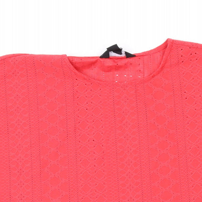 Womens UK Size 10 New Look Pink Basic T-Shirt