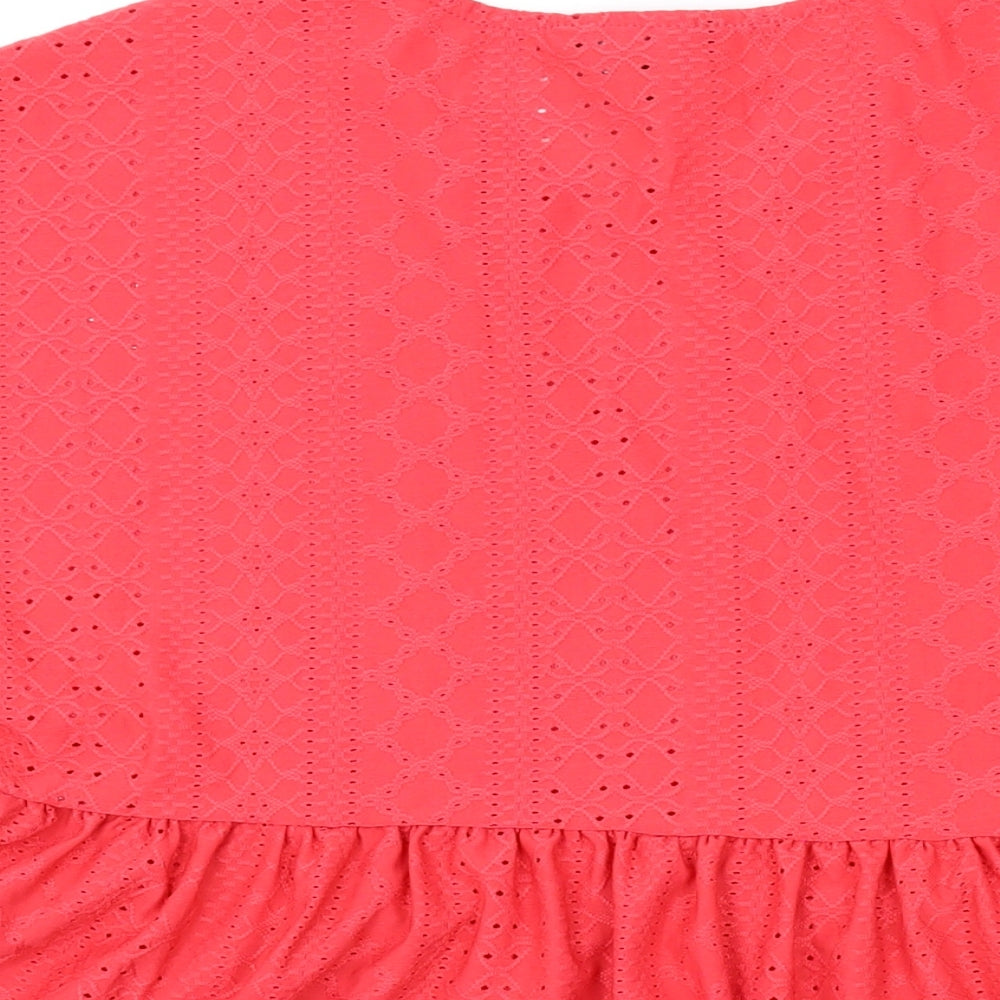 Womens UK Size 10 New Look Pink Basic T-Shirt