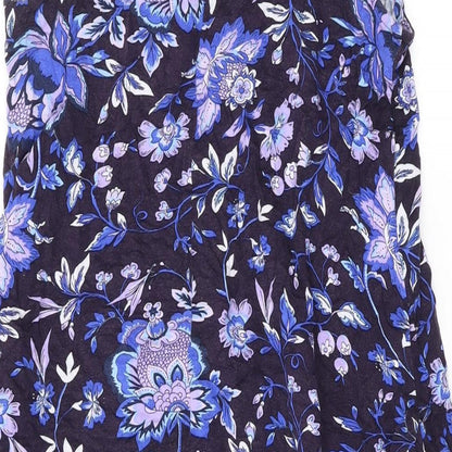 NEXT Womens Blue Floral Viscose Tank Dress Size S Scoop Neck Pullover
