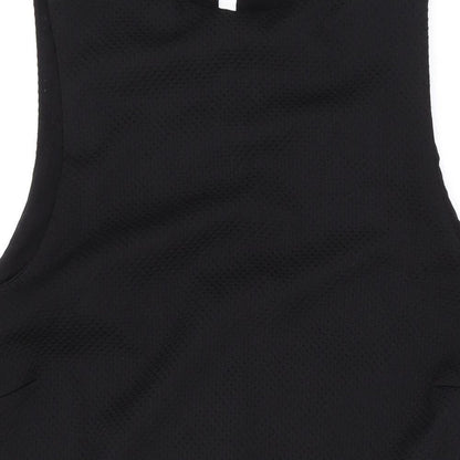 Dorothy Perkins Womens Black Viscose Tank Dress Size 12 Round Neck Button