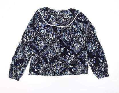 Womens UK Size 14 Marks and Spencer Blue Basic Blouse