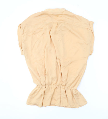 Dorothy Perkins Womens Orange Polyester Basic Blouse Size 10 V-Neck